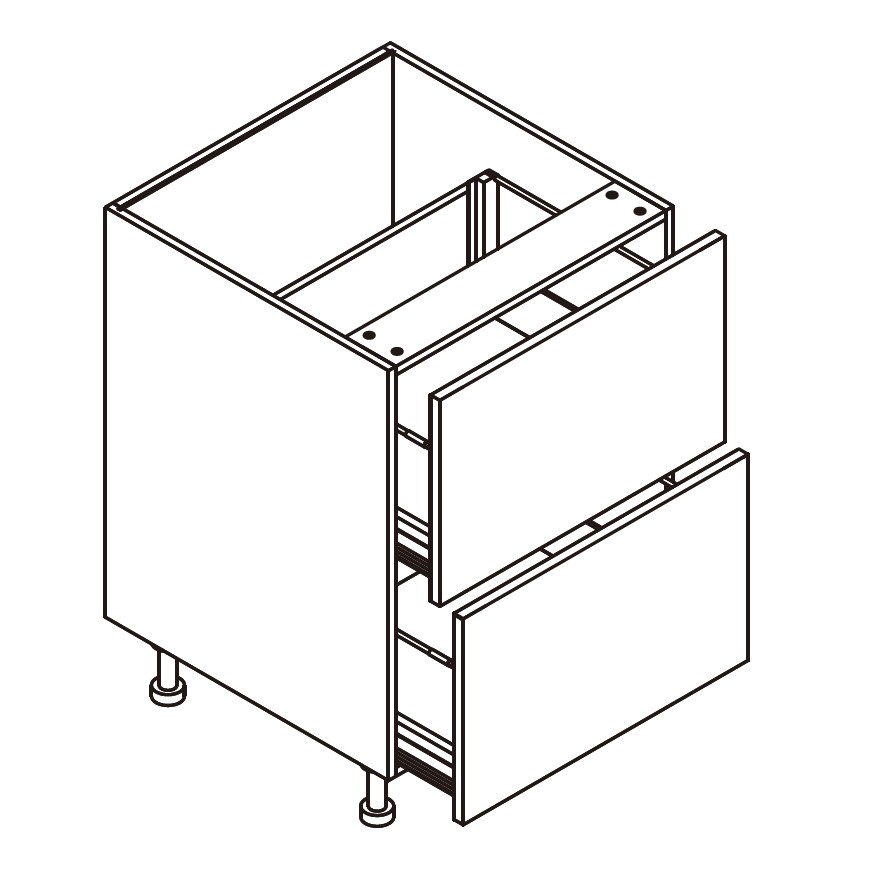 Vanity 2-Drawer Base Cabinet